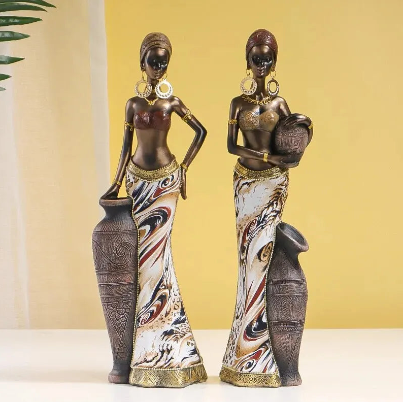 African lady resin figurines/ statutes